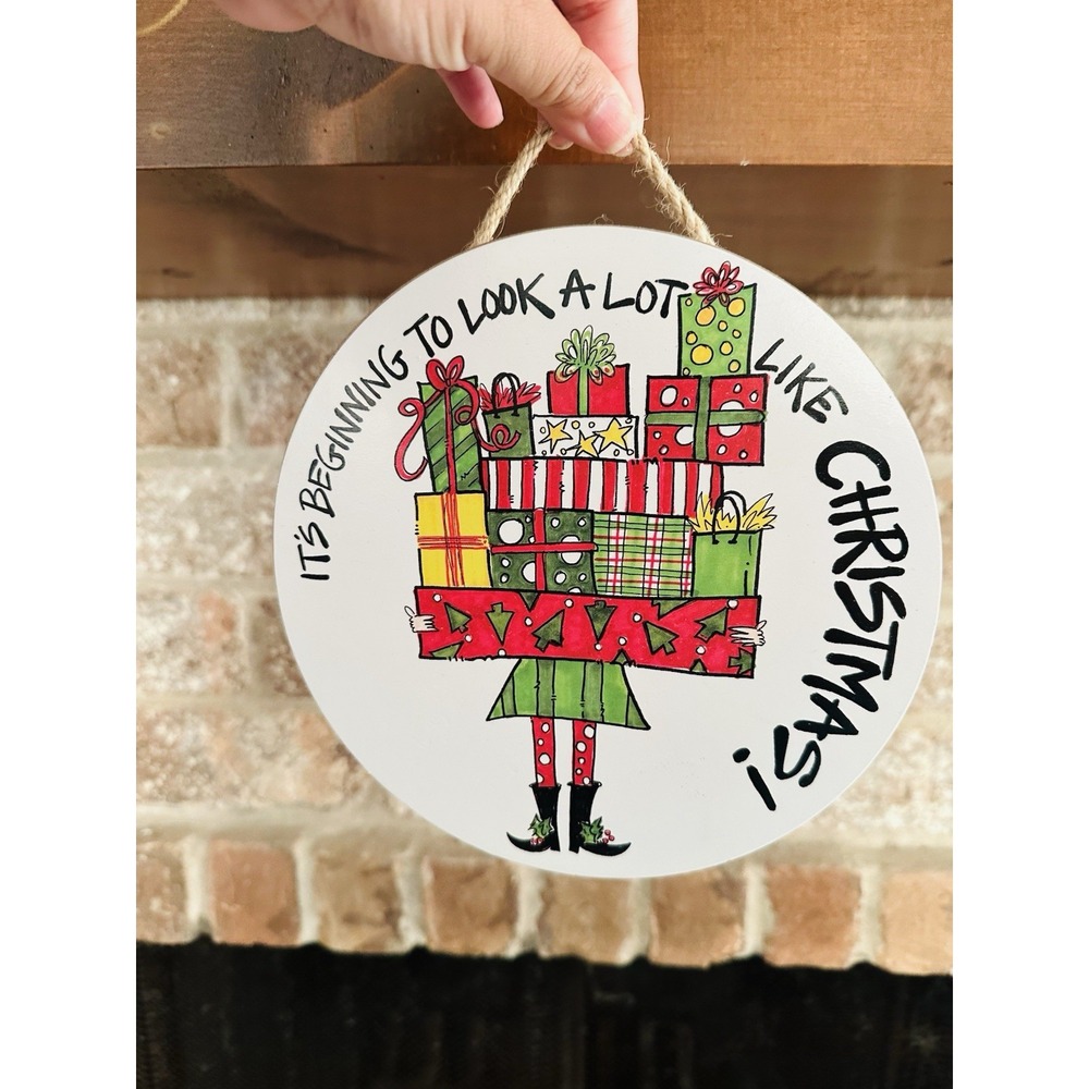 It's Beginning To Look Like Christmas Wooden Round Sign